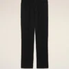 Pantaloni in lana nera con elastico in vita Pantaloni in lana nera con elastico in vita