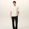 Pantaloni in lana nera con elastico in vita Pantaloni in lana nera con elastico in vita