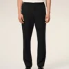 Pantaloni in lana nera con elastico in vita Pantaloni in lana nera con elastico in vita
