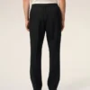 Pantaloni in lana nera con elastico in vita Pantaloni in lana nera con elastico in vita
