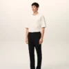 Pantaloni in lana nera con elastico in vita Pantaloni in lana nera con elastico in vita