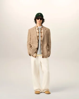 Pantaloni larghi in cotone bianco