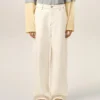 Pantaloni larghi in cotone bianco Pantaloni larghi in cotone bianco