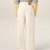 Pantaloni larghi in cotone bianco Pantaloni larghi in cotone bianco