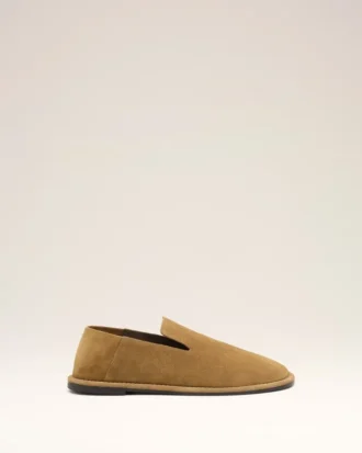 Pantofole Midi in pelle di vacchetta marrone