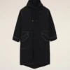 Parka lungo in nylon nero Parka lungo in nylon nero
