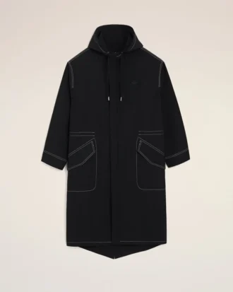 Parka lungo in nylon nero