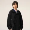 Parka lungo in nylon nero Parka lungo in nylon nero
