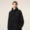 Parka lungo in nylon nero Parka lungo in nylon nero
