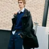 Parka lungo in nylon nero Parka lungo in nylon nero