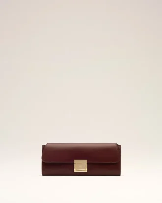 Pochette Mimi in pelle liscia bordeaux