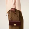 Pochette Mimi in pelle liscia bordeaux