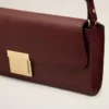 Pochette Mimi in pelle liscia bordeaux