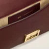 Pochette Mimi in pelle liscia bordeaux