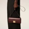 Pochette Mimi in pelle liscia bordeaux