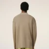 Polo a maniche lunghe in lana beige
