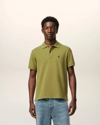 Polo Ami de Coeur a maniche corte in cotone verde