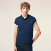 Polo Ami de Coeur in cotone blu a maniche corte Polo Ami de Coeur in cotone blu a maniche corte