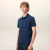 Polo Ami de Coeur in cotone blu a maniche corte Polo Ami de Coeur in cotone blu a maniche corte