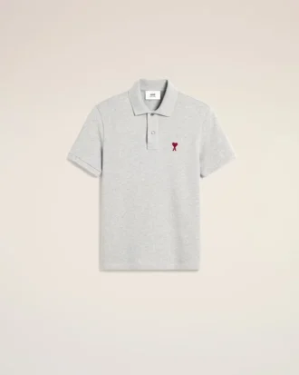 Polo Ami de Coeur in cotone grigio Polo Ami de Coeur in cotone grigio