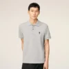 Polo Ami de Coeur in cotone grigio a contrasto Polo Ami de Coeur in cotone grigio a contrasto