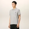 Polo Ami de Coeur in cotone grigio a contrasto Polo Ami de Coeur in cotone grigio a contrasto