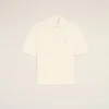 Polo con toppa in maglia di cotone bianco Ami de Coeur