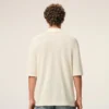 Polo con toppa in maglia di cotone bianco Ami de Coeur