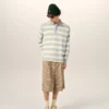 Polo in cotone a righe grigie e gialle Polo in cotone a righe grigie e gialle