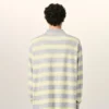 Polo in cotone a righe grigie e gialle Polo in cotone a righe grigie e gialle