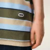 Polo in cotone con patch Ami a righe blu