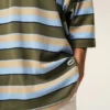 Polo in cotone con patch Ami a righe blu