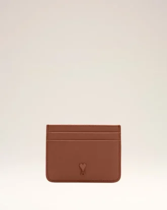 Portacarte Ami de Coeur in pelle di vacchetta marrone