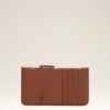 Portacarte con cerniera Ami de Coeur in pelle di vacchetta marrone