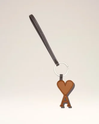 Portachiavi Ami de Coeur in pelle marrone