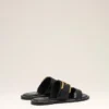 Sandali con fibbia in pelle di vacchetta nera Sandali con fibbia in pelle di vacchetta nera