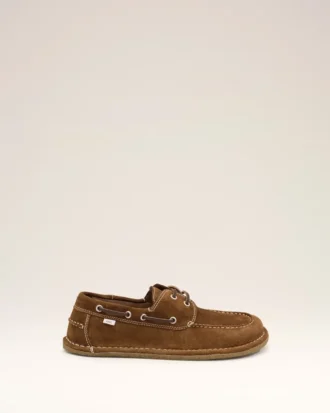Scarpe da barca in pelle di vacchetta marrone