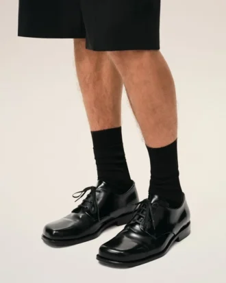 Scarpe derby in pelle di vacchetta nera