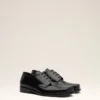 Scarpe derby in pelle di vacchetta nera Scarpe derby in pelle di vacchetta nera