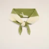 Sciarpa in cotone verde con stampa Ami de Coeur