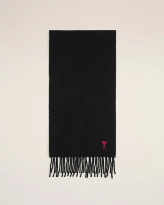 Sciarpa Red Ami de Coeur in lana nera e rossa