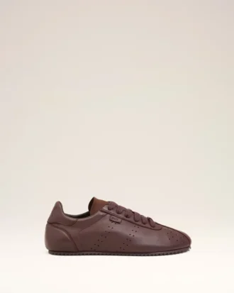 Sneakers basse in pelle liscia bordeaux