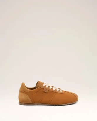 Sneakers morbide in nylon marroni