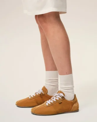 Sneakers morbide in nylon marroni