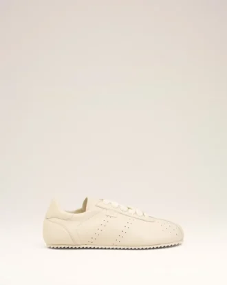 Sneakers morbide in pelle di vacchetta bianca