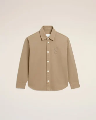 Sovracamicia Ami de Coeur in maglia di cotone beige