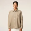 Sovracamicia Ami de Coeur in maglia di cotone beige