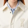 Sovracamicia Ami de Coeur in maglia di cotone bianco Sovracamicia Ami de Coeur in maglia di cotone bianco