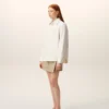 Sovracamicia Ami de Coeur in maglia di cotone bianco Sovracamicia Ami de Coeur in maglia di cotone bianco