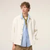 Sovracamicia Ami de Coeur in maglia di cotone bianco Sovracamicia Ami de Coeur in maglia di cotone bianco